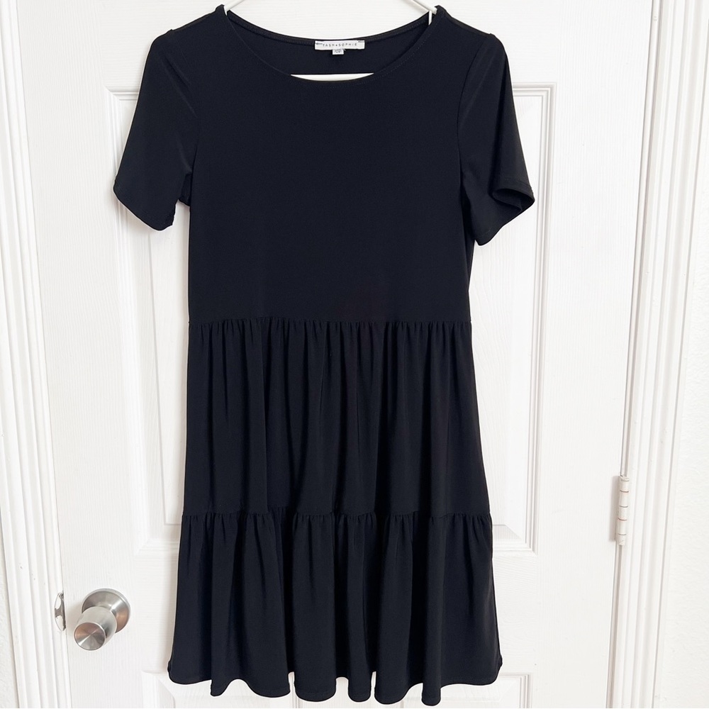Modcloth | Tash + Sophie | Tiered Babydoll Dress Little Black Dress